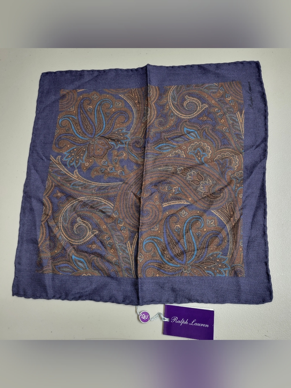 Ralph Lauren Purple Label NWT Paisley Pocket Square.